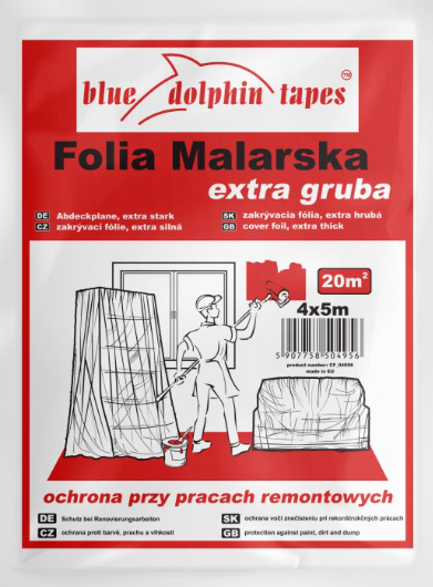 Extra silná malířská fólie 4x5 m Blue Dolphin